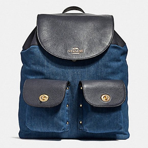 coach denim backpack